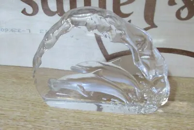 Buy Vintage Dartington Glass Crystal Dolphin Paperweight - Signed Alfred Capredoni   • 17.49£