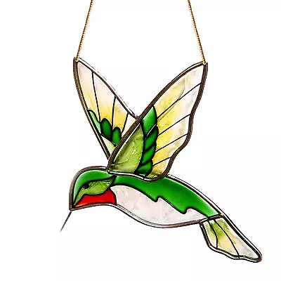 Buy Hummingbird Suncatcher - Glass Window Hanging, Art Glass Panel Bird Decor • 7.43£