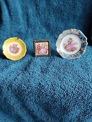 Buy Four Miniature Limoges Items, 2 Plates,piano, And Danish Framed Picture • 15£