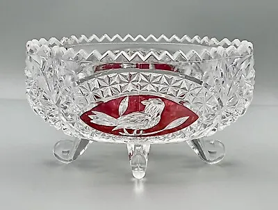 Buy ❤️ A Fab Vintage ‘anna Hutte’ Lead Crystal Glass Footed German Trinket Dish. ❤️ • 15£