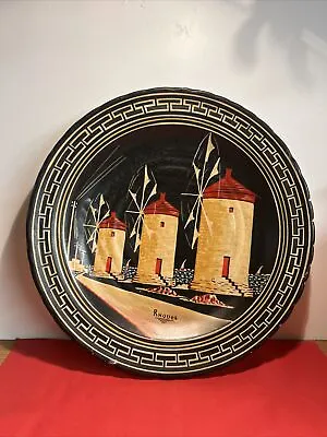 Buy Vintage Rhodes Wall Mounted Plate Large Hand Painted Greece 1970s • 9.99£