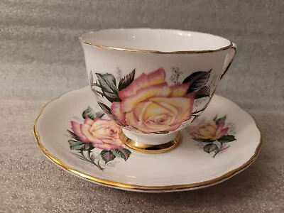 Buy Vintage Colclough Tea Cup And Saucer Set Pink Rose Bone China Teacup England • 13.28£