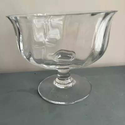 Buy Dartington Crystal Ripple Glass Footed Trifle Bowl England Vintage Pedestal • 30£