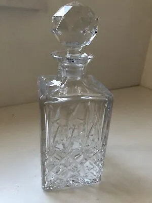 Buy Crystal Glass Heavy Square Decanter With Stopper • 7.99£