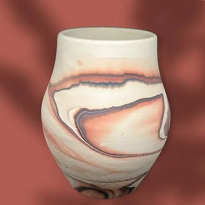 Buy Nemadji Native American Pottery. Pink Gray Smoke Swirl Design 6in Tall • 19.26£