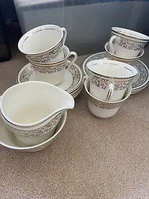 Buy Vintage 1950s Portland Pottery Cobridge Part Tea Set White And Silver 12 Pieces • 35£
