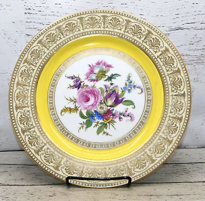 Buy Porcelain Decorative 10.5  Dinner Plate Floral Gold Trim Thomas Bavaria 3844 • 14.36£