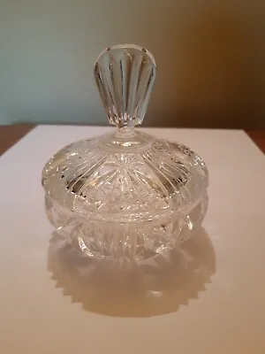 Buy Art Deco Style Glass Trinket Dish With Lid • 8.50£