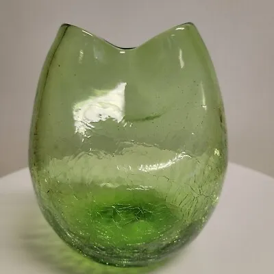 Buy BLENKO Mid Century Crackle Ivy Vase #39 Lime Green 6.5  • 26.06£