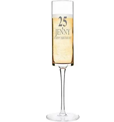 Buy Modern & Elegant Personalised Tall Birthday Champagne Prosecco Glass TL-1 • 14.99£