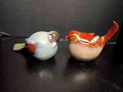 Buy Pair Of Glazed Pottery Birds • 20.90£