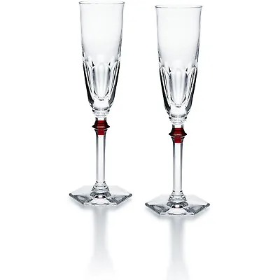 Buy New Baccarat Harcourt Eve Red Set Of 2 Champagne Flutes #2807194 Brand Nib Save$ • 494.06£