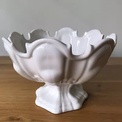 Buy Vintage Secla Portugal Pottery White Footed Console Bowl Or Plant Pot. VGC. • 8.99£