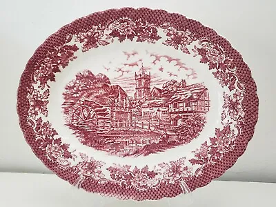 Buy W.H.Grindley Staffordshire England Oval Serving Platter Red Windmill Design  • 15.99£