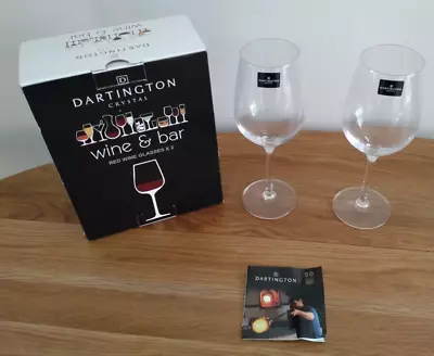 Buy Pair Of Dartington Crystal Red Wine Glasses X 2 Bar Drink Glassware 49cl • 10£