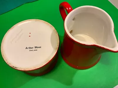 Buy Arthur Wood England Pottery Red Milk Jug • 23£