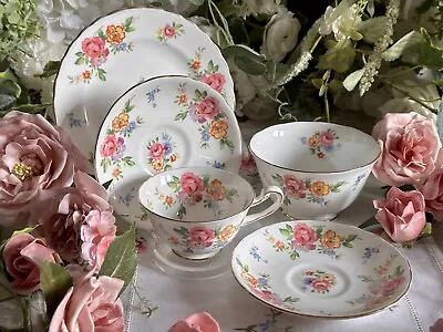 Buy New Chelsea Staffs Tea Trio: Teacup; Two Saucers Plate And Sugar Bowl Excellent! • 12.99£
