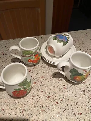 Buy PORTMEIRION Pomona Set Of 4 Coffee Cups And Saucers Discontinued • 20£