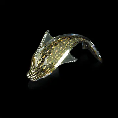 Buy Animal Dolphin IN Murano Glass Figurine Decorative Object Sculpture Gold • 497.61£