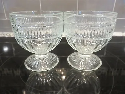 Buy Set Of 2 Vintage Anchor Hocking Annapolis Clear Dessert Sherbet Cups Glasses EUC • 14.38£