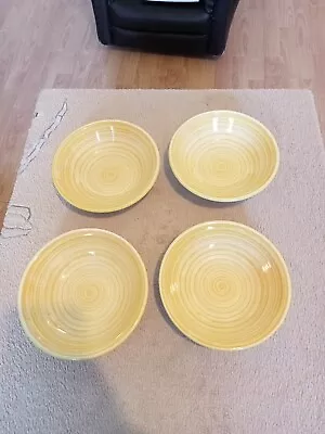 Buy Staffordshire Tableware Yellow Cereal/ Dessert Bowls 16.5cms Yellow • 20£