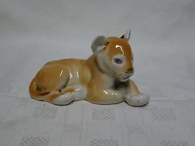 Buy Vintage Ussr Russian Lomonosov Animal Figure - Lion Cub Lying Down • 14.99£