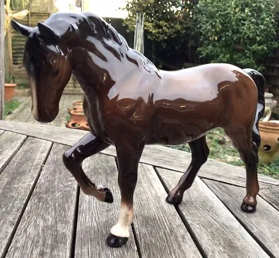 Buy Porcelain Beswick Prancing Glossy Chestnut Horse Figurine With Raised Leg • 25£