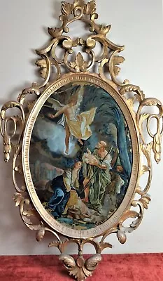 Buy Annunciation. Golden Frame And Oil On Glass. Baroque. Spain. Century Xviii. • 1,304.50£