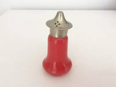 Buy Vintage Red Glass Sugar Shaker With EPNS Lid  • 10£