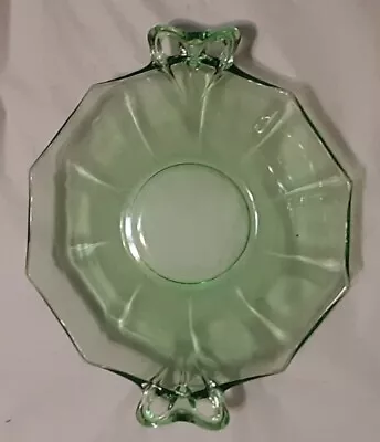 Buy Vintage Green Depression Glass Serving Dish Plate With Handles 7.5 Inch • 19.02£