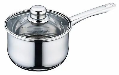Buy Buckingham Induction Stainless Steel Deep Saucepan Cooking Pot With Glass Lid • 17.95£