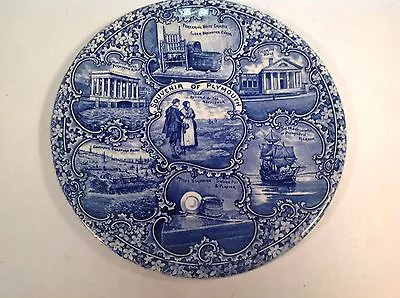 Buy Plymouth, Ma Flow Blue Staffordshire Plate • 60.48£