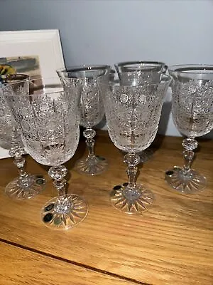 Buy 12 X Czech Crystal 'Rossi' Red And White Wine Glasses.Tall • 140£