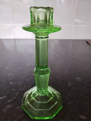 Buy Vintage Green Glass Candle Stick Holder • 20£