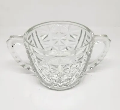 Buy Stars And Bars By Anchor Hocking Open Sugar Bowl Clear Depression Glass • 9.48£