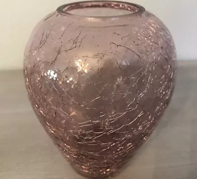 Buy Vintage Toyo Pink Crackle Glass Bud Vase 6  3/4’’ • 17.13£