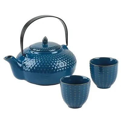 Buy Oriental Hobnail Teapot Set (Stoneware Teapot & 2 Cups) - Brand New In Gift Box • 25.95£