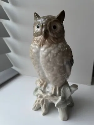 Buy Vintage Owl Figurine Tall Lladro Style John Buck White Bird Ornament Owl Statue  • 22£