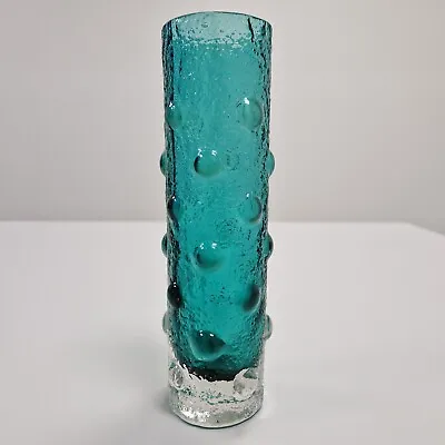Buy RIIHIMAKI TAMARA ALADIN VINTAGE FINNISH NOBBLY PRESSED GLASS VASE - BLUE - 18cm  • 40£