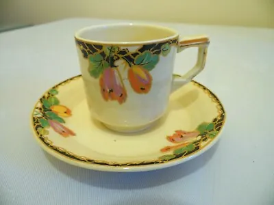 Buy Art Deco Coffee Can & Saucer Grindley Cream With Floral Decoration     26/1H • 8.50£