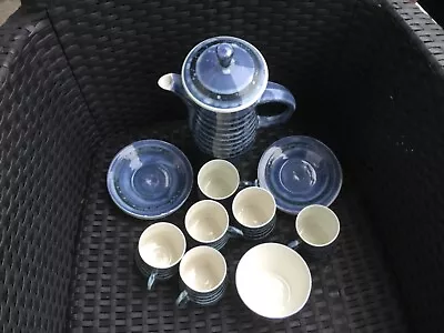 Buy Vintage Cinque Ports Pottery The Monastery Coffee Set - Blue  • 45£