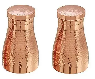 Buy Pure Copper Bedroom Jar Vessel For Drinking Water Ayurveda Health Benefit Pack 2 • 53.98£