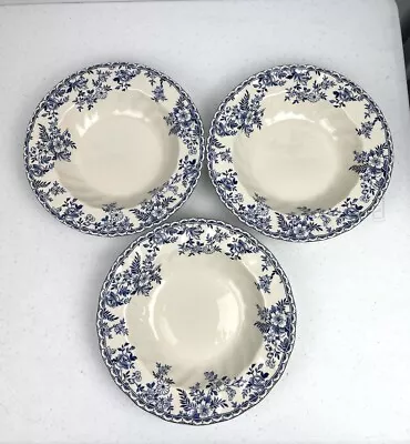 Buy Johnson Brothers Devon Cottage White Blue Floral Pasta Soup Bowl Set Of 3 • 33.78£
