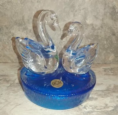 Buy RCR Royal Crystal Roc Blue Base SWANS Paperweight Figurine Ornament  • 4.99£