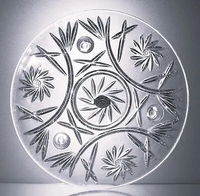 Buy Stunning Pinwheel Cut Glass Large Round Cake Plate On 3 Legs - 29cm, 1.7kg • 10£
