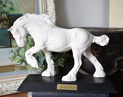 Buy Beswick Spirit Of Earth Shire Horse White Matt On Black Wooden Plinth 2914 (P) • 50£