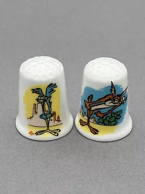 Buy Road Runner And Coyote English Fine Bone China Thimbles Set Of Two • 2.95£