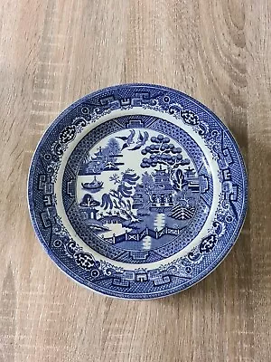 Buy Antique Stone China Willow Pattern Plate Blue & White Transferware Collectib 9  • 40£