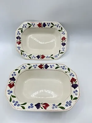 Buy 2x Adams Old Colonial Open Vegetable Dish Bowl 9”x6.5” Floral English Ironstone • 43.52£