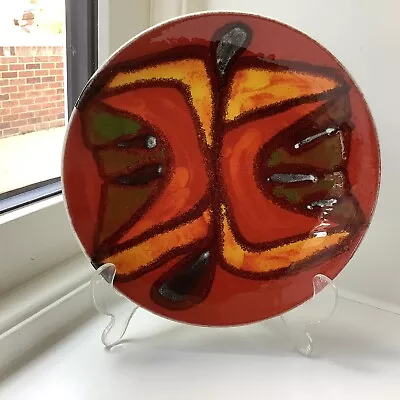 Buy Vintage Poole Pottery  8  Plate Abstract Design Orange/Red No.3 • 10£